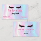 EyeLash Tech Lash Schönheitssalon Pastel Rainbow Visitenkarte (Vorne/Hinten)