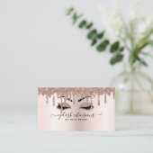 Eyelash Tech Lash Stylist Blush Pink Glitzer Tropf Visitenkarte (Stehend Vorderseite)