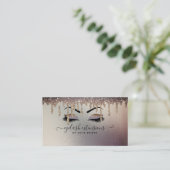 Eyelash Tech Lash Stylist Bronze Gold Glitzer Trop Visitenkarte (Stehend Vorderseite)