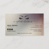 Eyelash Tech Lash Stylist Bronze Gold Glitzer Trop Visitenkarte (Rückseite)