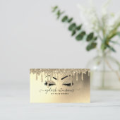 Eyelash Tech Lash Stylist Gold Foil & Glitzer Trop Visitenkarte (Stehend Vorderseite)