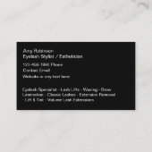 Eyelash Technician Lashologist Business Cards Visitenkarte (Rückseite)