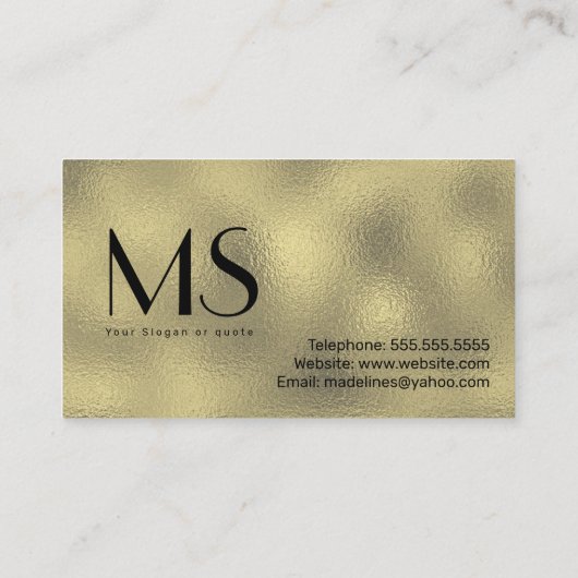 Eyelash Techniker Gold Visitenkarte (Rückseite)