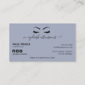 Eyelash Techniker Lash Stylist Navy Blue Glitzer Visitenkarte (Rückseite)