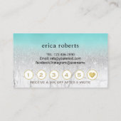 Eyelash Techniker Türkis Marble Lash Loyalität Treuekarte (Rückseite)