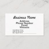 Eyelash-Techniker Visitenkarte (Rückseite)