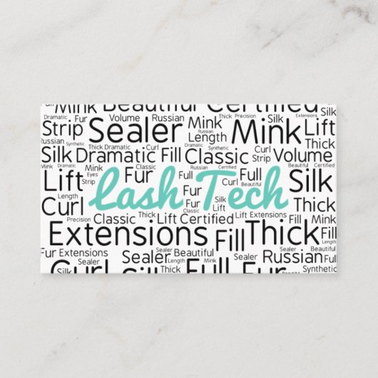 Eyelash-Techniker Visitenkarte (Vorderseite)