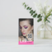 Eyelash-Visitenkarten mit QR-Code und Fotos Visitenkarte (Stehend Vorderseite)