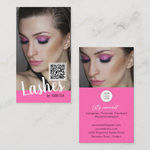 Eyelash-Visitenkarten mit QR-Code und Fotos Visitenkarte