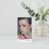Eyelash-Visitenkarten mit QR-Code und Fotos Visitenkarte (Stehend Vorderseite)
