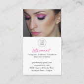 Eyelash-Visitenkarten mit QR-Code und Fotos Visitenkarte (Rückseite)