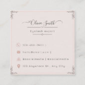 Eyelash-Visitenkarten Quadratische Visitenkarte (Rückseite)