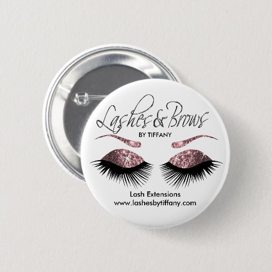 Eyelashes and Brows - Dusty Rose Button (Vorne & Hinten)