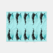 Eyelashes-Aqua-blaues Glitzer-Make-up Girly Fleecedecke (Vorderseite (Horizontal))