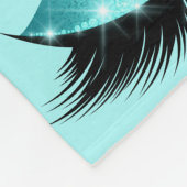 Eyelashes-Aqua-blaues Glitzer-Make-up Girly Fleecedecke (Ecke)