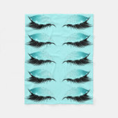 Eyelashes-Aqua-blaues Glitzer-Make-up Girly Fleecedecke (Vorderseite)
