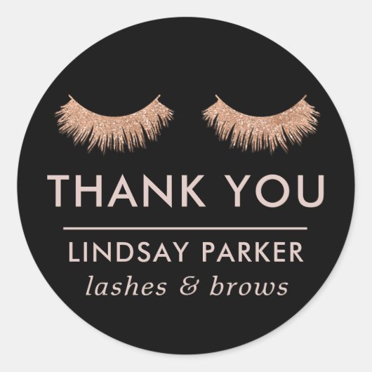 Eyelashes Black Makeup Artist Vielen Dank Runder Aufkleber (Vorderseite)