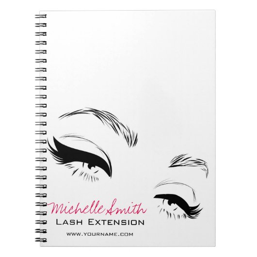 Eyelashes bricht Permanent Makeup Artist Eyes Lash Notizblock (Vorderseite)