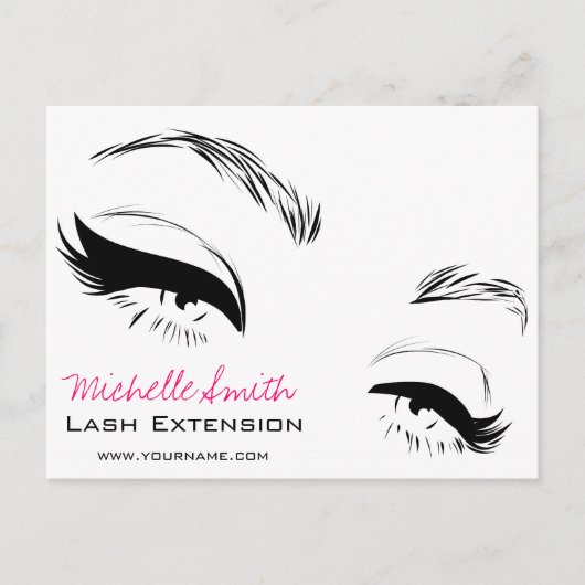 Eyelashes bricht Permanent Makeup Artist Eyes Lash Postkarte (Vorderseite)