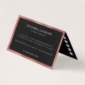 Eyelashes Care Loyalty Rose Gold Fossil Visitenkarten (Rückseite)