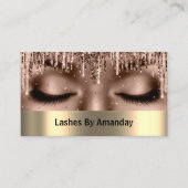 Eyelashes Erweiterung Makeup Rose Gold Lux Visitenkarte (Vorderseite)