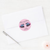 Eyelashes Extension Cleaner - Rosa und Blau Runder Aufkleber (Umschlag)