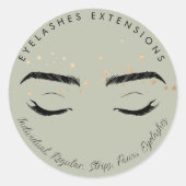 Eyelashes Extensions Imitate Foil Stars Packaging Runder Aufkleber (Vorderseite)