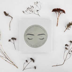 Eyelashes Extensions Imitate Foil Stars Packaging Runder Aufkleber