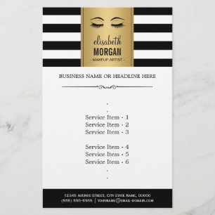 Eyelashes Eyebrows Gold Schwarz-weiß Stripes Flyer