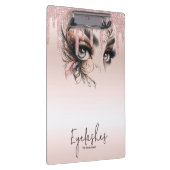 EyeLashes Glam Champagne Dripping Glitzer Notebook Klemmbrett (Rechts)