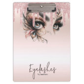EyeLashes Glam Champagne Dripping Glitzer Notebook Klemmbrett (Vorderseite)