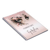 EyeLashes Glam Champagne Dripping Glitzer Notebook Notizblock (Rechte Seite)
