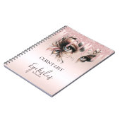EyeLashes Glam Champagne Dripping Glitzer Notebook Notizblock (Linke Seite)