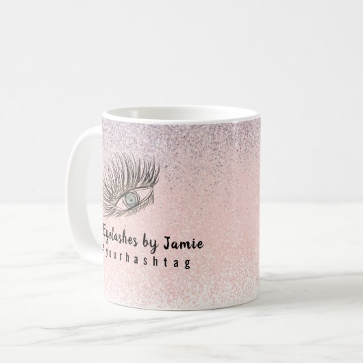 Eyelashes Glitzer Kaffeetasse (Vorderseite Links)