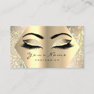 Eyelashes Glitzer Makeup Artist Champaigne Gold Visitenkarte