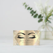 Eyelashes Glitzer Makeup Artist Champaigne Gold Visitenkarte (Stehend Vorderseite)