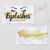 Eyelashes | Gold gebürstet | Mosaic Geometric Visitenkarte (Vorne/Hinten)