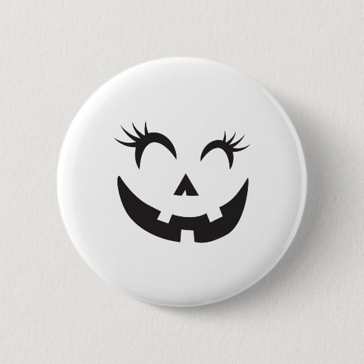 Eyelashes - Halloween Outfit Pumpkin Gesichtskostü Button (Vorderseite)