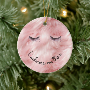 Eyelashes Kindness Pink Imitate Frösteln Keramik Ornament