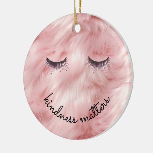 Eyelashes Kindness Pink Imitate Frösteln Keramik Ornament (Links)