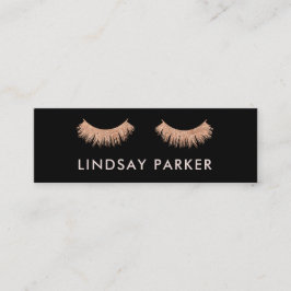 Eyelashes Makeup Artist Black Mini Business Card Mini Visitenkarte