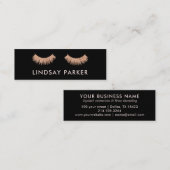 Eyelashes Makeup Artist Black Mini Business Card Visitenkarte (Vorne/Hinten)