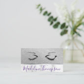 Eyelashes Makeup Artist Marble Glitzer Visitenkarte (Stehend Vorderseite)