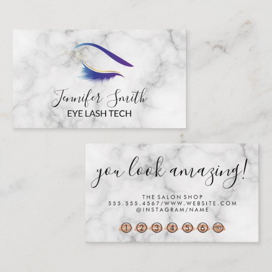 Eyelashes Makeup Artist Treuekarte (Vorne/Hinten)