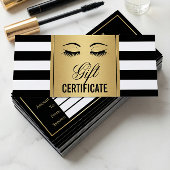 Eyelashes Makeup Geschenkgutschein Gold B&W Streif