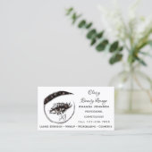 Eyelashes Makeup Microblade Logo QrCode Brown Visitenkarte (Stehend Vorderseite)