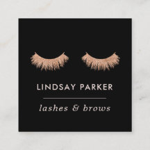 Eyelashes Makeup Rose Gold Business Card