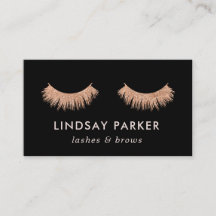 Eyelashes Makeup Rose Gold Business Card