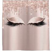Eyelashes Makeup Spark Rose Girly Tropfens Duschvorhang (Vorderseite)