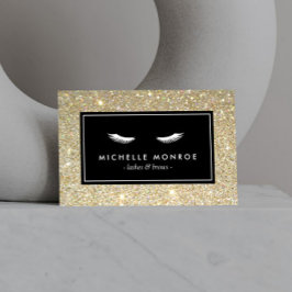 Eyelashes mit Gold Glitzer Business Card Visitenkarte